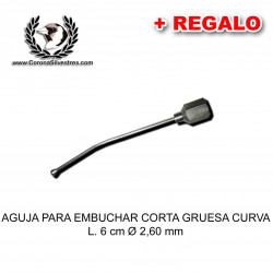 Aguja para embuchar corta gruesa curva L. 6 cm Ø 2,60 mm