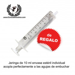 Aguja para embuchar larga fina curva L. 8 cm Ø 1,60 mm + Jeringa de REGALO