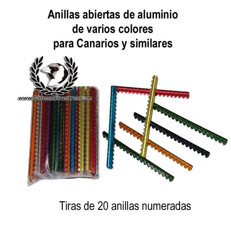 Anillas abiertas de aluminio colores