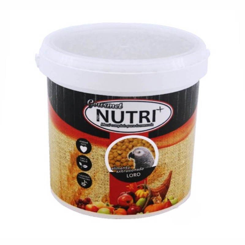Nutri+ Gourmet pienso para loros cubo