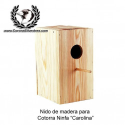 Nido de madera para cotorra Ninfa Carolina